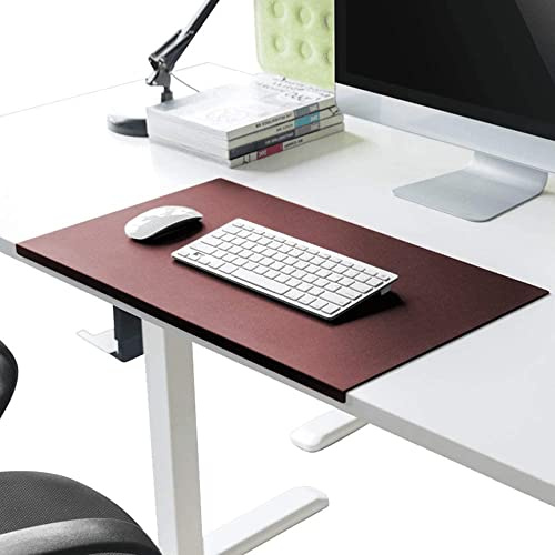 PU Leder Schreibtischunterlage mit Kantenschutz Schreibunterlage | 60X40cm, 2mm Dick, Rutschfeste Wasserdicht, Glatt, Große Schreibmatte Büro PC Laptop Mauspad