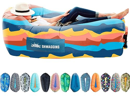 Chillbo Shwaggins Aufblasbare Couch, Coole Luft-Hängematte, einfacher Aufbau, Liege, perfektes Camperzubehör, Strandzubehör und Festivalzubehör