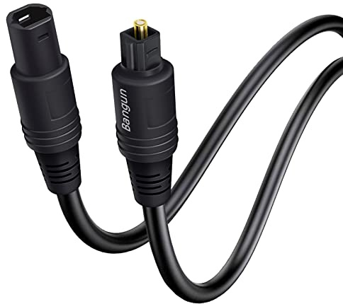 Bangun Optical Cable Extension, 6ft, Female-to-Male, Fiber Digital Audio Cable for Soundbar/TV/PS4/Xbox/Home Theater