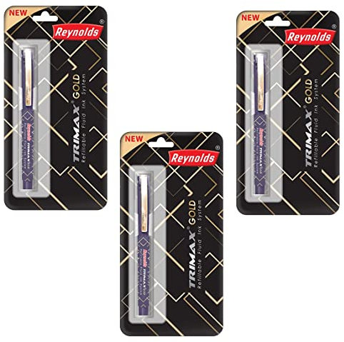 Reynolds Trimax Gold 3 CTI leichter Gelschreiber mit komfortablem Griff für extra glattes Schreiben, Schreibwaren für Schule und Büro, 0,5 mm Spitze