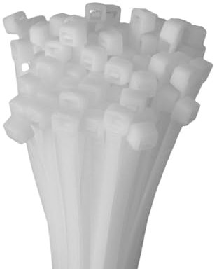 HORZEFIX Kabelbinder 100 Stück weiß wetterfest lang uv beständig Universalbinder 2,5|3,6|4,8|7,6 breit (2,5 x 100 mm)