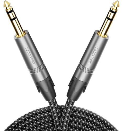 deleyCON 0,5m Instrumentenkabel Klinkenkabel 6,35mm TRS Stereo AUX, OFC | 6,35mm auf 6,35mm Klinke, Studio Qualität, OFC Kupfer AWG24, für Verstärker, Mixer, E-Gitarre, Bass, Keyboard
