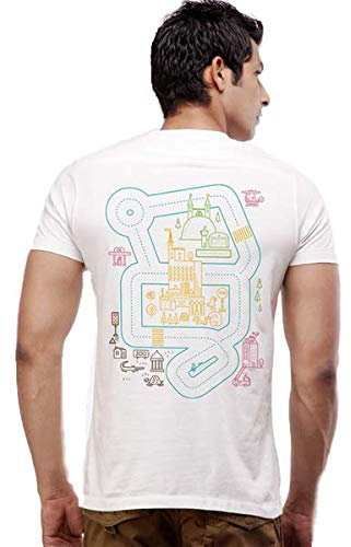 Laufkleber Spielshirt, Massageshirt, Männergeschenk, Straßenkarte, Straße auf dem Rücken, Auto Spielen, Geschenk Papa, (DE/NL/SE/PL, Alphanumerisch, M, Regular, Regular, Weiss)