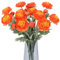 Hawesome 6pcs Peonies Artificial Flowers 18Heads Artificial Autumn Flowers Silk Flowers Fake Peonies Ranunculus Bouquets with Stems for Table Centerpiece Wedding Home Orange Autumn Decoration