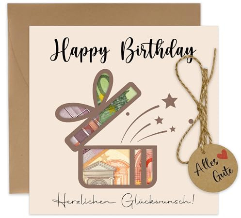 Geldgeschenke Geburtstag, Geldgeschenke Verpackung mit Geburtstagskarte Umschlägen, Originelle Geldkarte Geburtstag