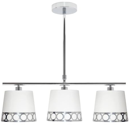 Lampara Dalia 3xe14 Blanco/plata Regx56x16 Cm