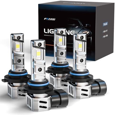 FRANXI 9005/HB3 9006/HB4 Bulbs Combo Fog Lights, 120W 32000LM Super Bright 6000K Cool White, 1:1 Design with Cooling Fan, Plug and Play, Pack of 4