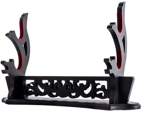 Ljxquisite Schwerthalter Katana Japanischer Samurai Schwert Display Rack Wakizashi Tanto Schwert Rack Schwert Stand Display (2-stöckig)