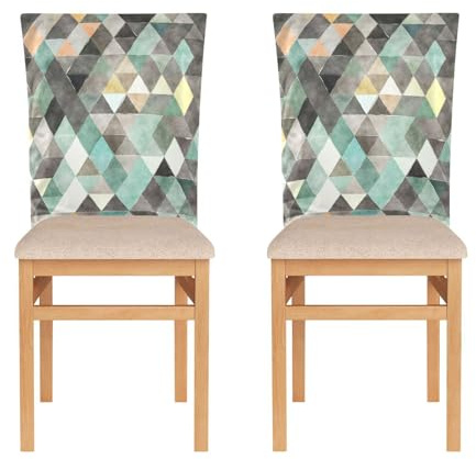 KLL Set di 2 coprischienali per casa, ristorante, banchetti, sedie da pranzo, lavabili, cuscini per sedia da ufficio, moda astratta (59)