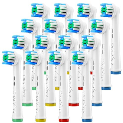 Oral B Compatible Replacement Electric Toothbrush Heads | OralVista 16 Pack Electric Toothbrush Heads Compatible with Oral B Toothbrush Head | Sensitive Gums, Deep Cleaning, Easy Fit, Durable Design