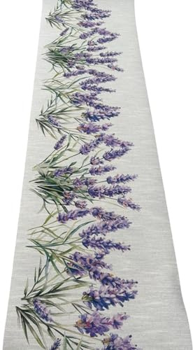 RecycledChef - Alfombra de cocina reciclada, ecológica, con flores provenzales, color morado, antideslizante, lavable (cm_50_x_300)