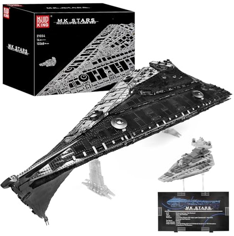 Mould King 21004 Technik Groß Sternenzerstörer Bausatz, Imperial Wing Fighter UCS Kollektion Series,Technologie Klemmbausteine Kompatibel mit MOC Super Star Destroyer Klemmbausteine Bausatz