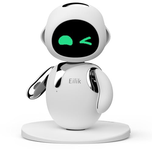 Eilik Silver Touch-Interaktives Schreibtisch-Begleiter-Spielzeug, niedliche Robotertiere mit reichlich Emotionen, lustige Animationen und Mini-Spiele, Geburtstagsgeschenke für Mädchen und Jungen