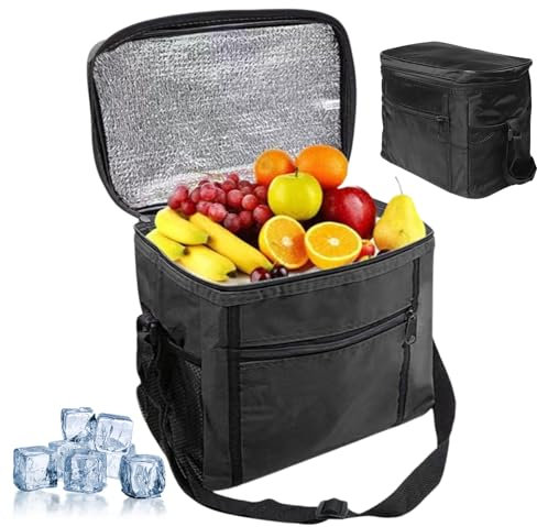Kühltasche, Groß Picknicktasche, Robuste Isoliertasche, Wiederverwendbare Lunchtasche, Faltbar Einkaufstasche, Thermotasche für Camping BBQ Reisen Auto Lebensmitteltransport