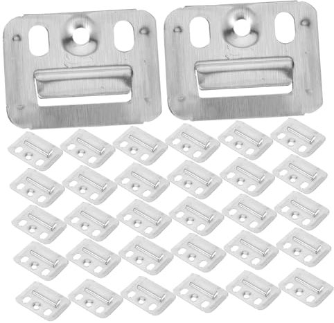 DOITOOL Lot De 100 Boucles De Panneaux Muraux En Acier Inoxydable 40x30 Mm, Supports Multifonctions Pour Cadres, Miroirs Et Tableaux, à Suspendre Murale Robuste Pour Usage Intérieur Et Extérieur