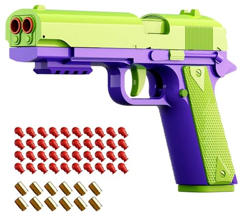 HNSYPX Spielzeugpistole Doppeltes Abfeuern,Soft Bullet Guns Toy+40 Stück Weiche Kugel+Magazin Mit GroßEr KapazitäT Wiederholbar,Spielzeug Waffen Realistischer Betrieb Reichweite 8-10m
