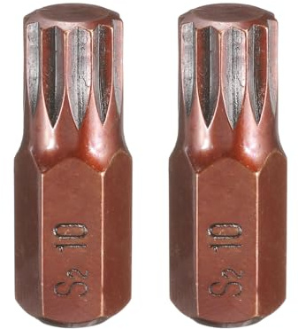 QUARKZMAN 2Pcs M10 Embout de Tournevis Torx 10mm Tige Hexagonale 30mm Longueur Acier S2 Embouts de Tournevis Hexagonaux à 12 Pans Inviolables de Sécurité