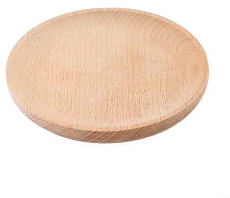 Plato de madera para servir postres, aperitivos, frutas, té de la tarde (12 x 12 cm)