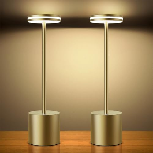 Hapfish Lampara Escritorio LED Recargable, 5000mAh Lamparas de Mesa Sin Cable con Bateria, Lámpara Inalambrica Portatil Recargables, Para Exterior, Mesita Noche, Jardin, Sobremesa, Restaurante