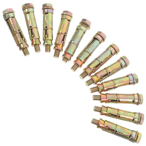 DIYEAH 12pcs Heavy Duty Metal Expansion Bolts Screw Bolts Fastener External Expansion Anchor for Concrete Brick Wall Construction Renovation