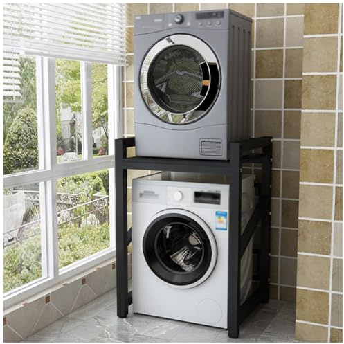 Washer Dryer Stack Stand Stacking Kit with Shelf, Over Washer Storage Rack Unit for Front Loader Washing Machines and Tumble Dryers,4