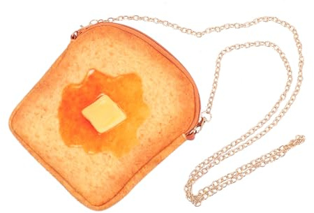 YARNOW Sac Bandoulière Forme Toast avec Chaîne Pochette Change Femme Sac Portable pour Téléphone et Monnaie Style pour Sorties et Travail