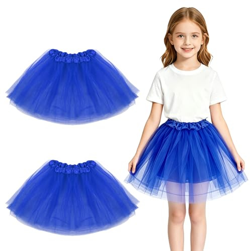 Baisdan Set di 2 gonne tutù per ragazza, gonne in tulle a 3 strati, per bambini dai 3 ai 9 anni, balletto, festa di compleanno, Halloween
