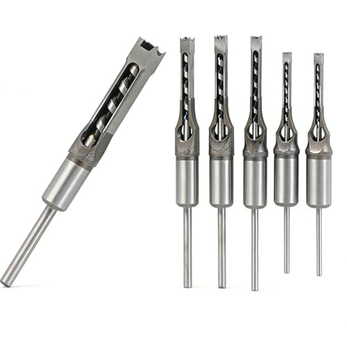 TOOSOAR 6 Pezzi Punte per Trapano in legno,con Fori Quadrati, Utensili per la lavorazione del legno,6.4/8/9.5/12.7/14/16mm