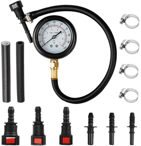 Aakluk Comprobador de pérdida de presión, universal, robusto, juego de precisión con varios adaptadores, dispositivo de diagnóstico de presión de, para coche, moto, garaje, taller