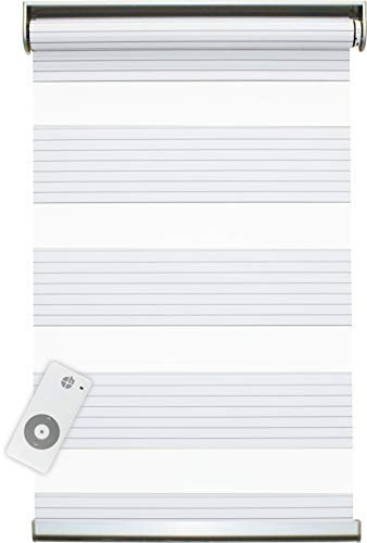 Elektrisches Duo-Rollo, inkl. Akku-Motor und Fernbedienung, weiß, 550x1600 mm (1 ST)