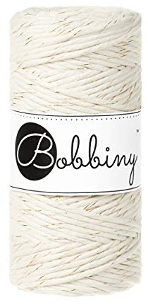 Bobbiny Oeko-Tex Premium Makramee Garn aus ökologischer Baumwolle in Golden Natural 3 mm x 100 m