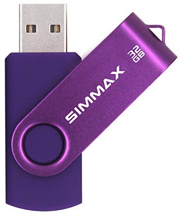 SIMMAX 32GB Memory Stick USB 2.0 Flash Drives Swivel Thumb Drive Pen Drive (32GB Purple)