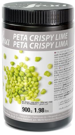 SOSA Peta Crispy Lima - Chips de textura efervescente sabor lima de 2 a 4,5mm - Formato 750grs -Uso alimentario