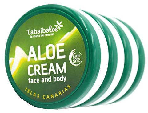Aloe Vera Feuchtigkeitscreme für Gesicht und Körper, 50 ml, Tabaibaloe, 4 Stück