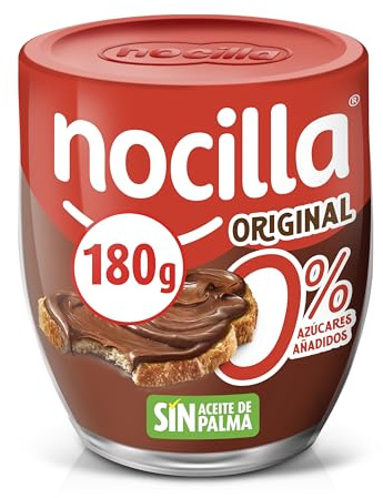 Nocilla Original 0% Azúcares Añadidos, sin Aceite de Palma, 180g