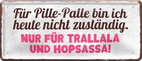 schilderkreis24 Blechschild 28×12 cm – lustige Sprüche – robuste Metall-Wanddeko für Zuhause, Büro & Shop (Pille-Palle)