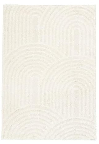 Teppich Skandinavisch - Lova Arches Creme - 200x290 cm | Einfarbig - Klassik, Industrielle, Modern, Skandinavisch - Wohnzimmer, Esszimmer, Kinderzimmer, Schlafzimmer - Fellteppich