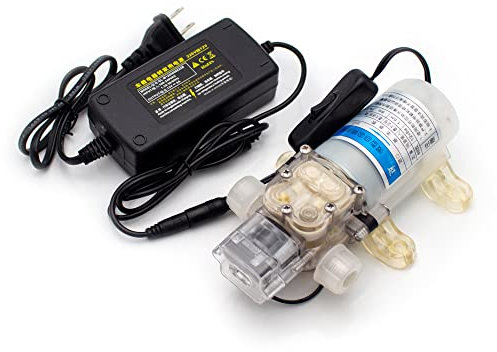 LeTkingok Pompe à Diaphragme Auto-amorçante de Qualité Alimentaire de 4L/Min, Pompe à Vin électrique Domestique avec Adaptateur Secteur 100-240V