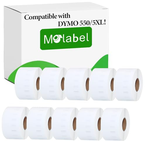 Molabel Lot de 10 Rouleaux Compatibles avec Dymo 99012 S0722400 36mm x 89mm
