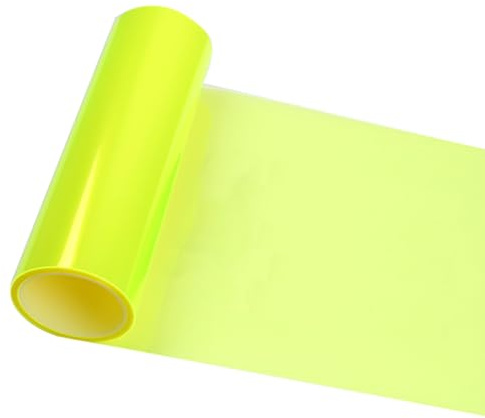 Scheinwerfer Tönungsfolie für Nebelscheinwerfer Rücklichter Sonnenblendstreifen Verdunklungsfolie 1 Meter lang und 30 cm breit (Neon Gelb)