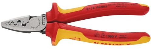 KNIPEX 97 78 180 SB VDE Insulated Crimping Pliers For End Sleeves, 180 mm