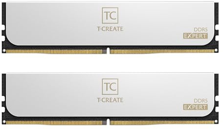 TEAMGROUP T-Create Expert Overclocking 10L DDR5 32GB Kit (2 x 16GB) 6000MHz (PC5-48000) CL38-46-46-76 Intel XMP 3.0 y AMD Expo Módulo de Memoria de Escritorio Compatible Ram Blanco