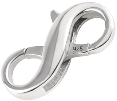GUTERTOP Kettenverschluss Silber 925, Kettenverschluss, Verschluss Kette für Armbänder, Karabinerverschluss, Lobster Clasp, Ketten Verschlüsse