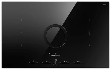 Elica PRF0196335, Piano cottura a induzione con cappa aspirante integrata NIKOLATESLA SWITCH GLOW EVO BL/A/83, Black