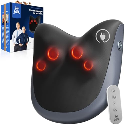 BOB AND BRAD Back Massager for Pain Relief with Heat, Deep Tissue Shiatsu Neck & Back Massager, Corded EZBack Prime Massage Cushion for Constant Power, 3 Intensities & Modes, Gifts for Women, Men, Dad