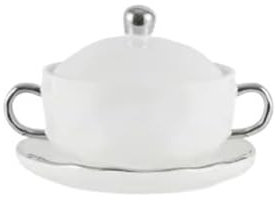 MZPOZB Sopera De Cerámica Cuenco de cerámica con diseño de nido de pájaro, cuenco for postre, sopa guisada de doble oreja, taza de sopa, cuenco de sopa de arroz(Gray)