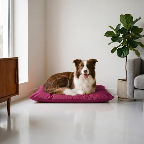 Maxy Cuscinone Cane e Gatto ELEGANT – Cuscino per Animali Domestici Imbottito e Trapuntato, in Microfibra, 60x100 cm, Materassino Morbido e Confortevole per Cani Taglia Piccola/Media/Grande, Fucsia