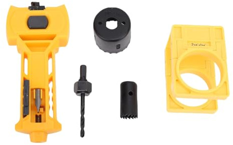 Mavaol Türriegel-Türschloss-Installationsset, Lochsägen-Stemmwerkzeug, Gelb, für 1–3/8 Zoll bis 1–3/4 Zoll dicke Türen