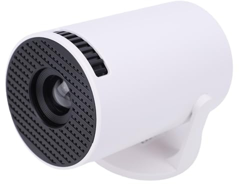 Garsent Mini Proyector con WiF, Compatible con Proyector Portátil 4K 1080P, 50 Lúmenes ANSI, Giratorio 240°, Corrección Trapezoidal Automática, Proyector de Vídeo con Pantalla de 15