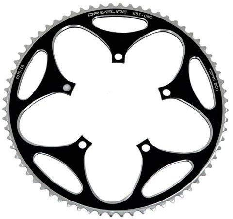 Driveline 68T CNC AL7075 Rennrad Fahrrad Kettenblatt 68T, BCD 130mm, schwarz, ST1409